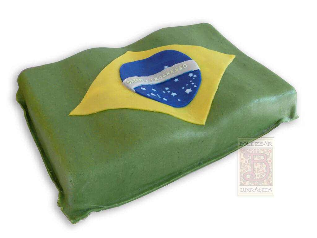 Brazil zászló torta